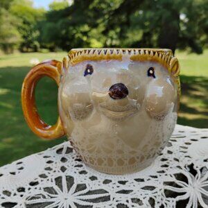 XL ceramic coffee hot cocoa mug oversized figural of 3D Hedgehog by Gibson